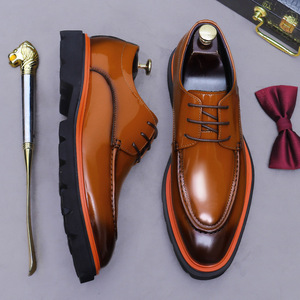 Bottes à talon carré en cuir véritable et daim faites à la main pour hommes, chaussures décontractées et habillées souples pour l'automne - Product Image 2