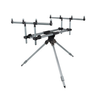 Soporte telescópico de aluminio de alta calidad para 4 cañas de pescar, <span class=keywords><strong>equipo</strong></span> ajustable para pesca de carpas, detector de picaduras. - Product Image 1