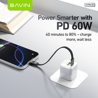 BAVIN excelente CB396 Nylon trenzado PD 60W carga rápida tipo C a tipo C teléfono móvil cordón Cable Usb