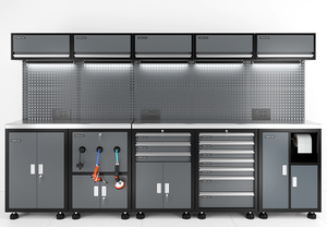 Banco <span class=keywords><strong>de</strong></span> Trabajo <span class=keywords><strong>de</strong></span> Madera Sólida Resistente Personalizable, Gabinete <span class=keywords><strong>de</strong></span> Herramientas Modular, Combinación <span class=keywords><strong>de</strong></span> Almacenamiento para Taller y Garaje, Soporte OEM - Product Image 4