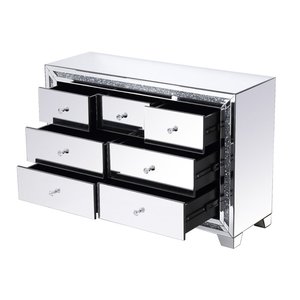 Modern Mirrored Crystal 7 Drawer <strong>Nightstand</strong> Beside Table <strong>Mirror</strong> Sideboard Chest Glass Cabinet for Home Hotel Furniture - Product Image 3