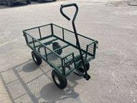 Chariot de jardin robuste en fonte, pliable, pneumatique 3.50-4, à quatre roues, plateforme grillagée, pour outils, OEM, charge 250 kg