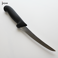Couteau à désosser incurvé de 6 pouces en acier inoxydable avec manche antidérapant en PP, couteau de boucher pour désosser et écorcher la viande, idéal pour boucherie et abattoir