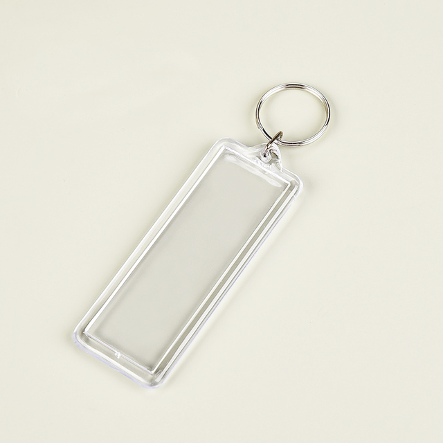 Rectangular Square Heart-Shaped DIY Clear Acrylic Keychain