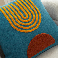 Personnalisé coloré abstrait maroc bohème housse de coussin 18x18 pouces à la main broderie Boho tufté jeter taie d'oreiller