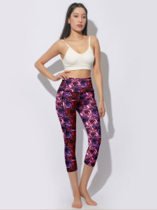 Super Soft High Waist Sporty Yoga Pants Leggings For Women Girls Breathable Knitted Custom Logo Digital Printing Wholesale Bulk