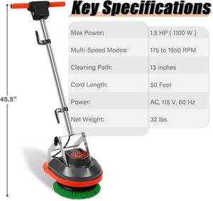 Commercial <strong>floor</strong> <strong>cleaning</strong> <strong>machine</strong> with brushes and pads and high strength <strong>floor</strong> polisher and cleaner - Product Image 3
