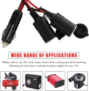 Dây Nối Bật Lửa Thuốc Lá 2 Chiều Bộ Chia Bật Lửa Thuốc Lá Trên Xe Hơi 1 Đến 2 Ổ Cắm Bộ Chuyển Đổi Nguồn Cắm Đực Sang Ổ Cắm Cái - Product Image 5