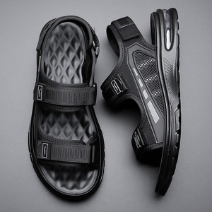 Sandales unisexes en cuir véritable à bout ouvert, semelle extérieure en caoutchouc, semelle intermédiaire en EVA, imperméables, chaussures d'eau d'été pour la plage, doublure en mesh - Product Image 4