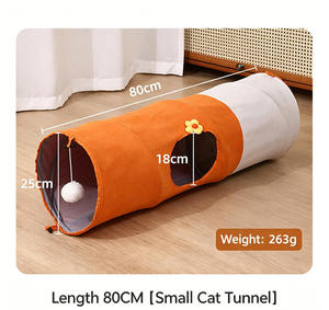 Cama Túnel Plegable de Lujo para Gatos, de Terciopelo de Piel de Ciervo, con Tubo de Juego Integrado, Lavable y Autoentretenido - Product Image 3