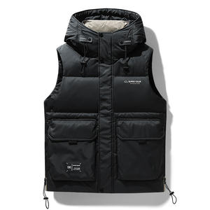 OEM personalizado de talla grande para <span class=keywords><strong>hombre</strong></span> Puffer Gilet abajo chaleco Freestyle Pu cuero Lite invierno abajo chaleco acolchado para hombres - Product Image 3
