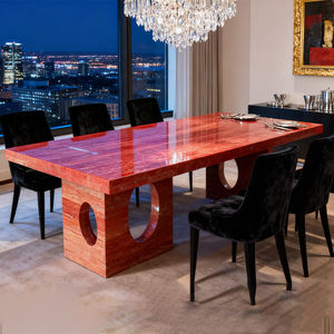 厂家批发天然大理石石灰石家具餐厅红色石灰石茶几 - Product Image 4