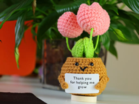 Tanaman pot kecil selesai, dekorasi bunga tanaman pot ornamen hadiah kreatif, ornamen kecil lucu