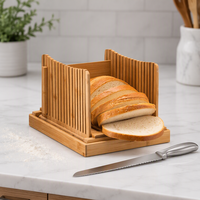 Trancheuse à pain en bois et étagère de rangement à un seul niveau pour usage domestique et commercial