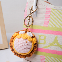 Crochet fait main forme de fleur en peluche porte-clés ornement personnalisé couture et tissage peluche jouet décor cadeau