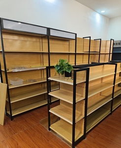 Metal Display <b>Rack</b> for Grocery Store and Supermarket Wall-mounted <b>Shelves</b> Hot Sale Lightweight Wooden 1 Dollar Store Items GJ-02 - Product Image 5