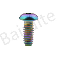 Sekrup Kepala Tombol Torx Titanium GR5 Premium M6 10 15 20 25 30 35mm Baut Motor Ringan Bersertifikasi ISO9001 Pabrik