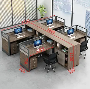 مقسمات مكاتب حديثة قياسية من المصنع الصيني مكاتب عمل مكونة من 2 4 6 مقاعد أثاث مكاتب مواضع عمل