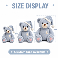 Ours en peluche brodé sur mesure, directement de l'usine, avec fonction anti-stress, tissu super doux, OEM/ODM pour marques IP originales
