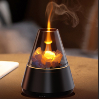 Humidificateur portatif de pierre de cristal de lumière de flamme de l'USB LED Diffuseur d'arômes à effet de flamme pour la maison Diffuseur d'huiles essentielles d'hôtel pour la maison