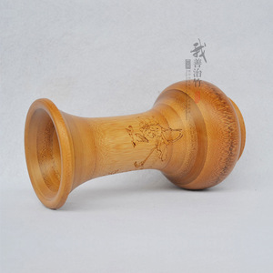 Bamboo Vase Round Handmade Traditional Office Decorative Flower Pot - Product Image 4