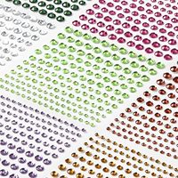 Autocollants en strass ronds multicolores, 2310 pièces de pierres précieuses brillantes pour l'artisanat, bijoux pour le visage pour enfants et adultes 3-6 mm