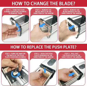 Vanlife 3-trong-1 đa chức năng điện thép không gỉ Tự động Fry cutter làm cắt lát dicing CE chứng nhận an <span class=keywords><strong>to</strong></span>àn dễ dàng - Product Image 6