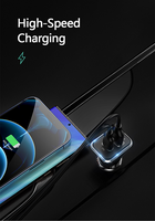 Ports USB et ports Type C, adaptateur de chargeur de voiture 38W PD 20W à charge rapide, chargeur portable pour ordinateur portable 12V 24V OTP OVP universel 5V/2A