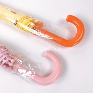 Wholesale <b>Cheap</b> Pongee Straight Kids Umbrella J Handle Transparent Sunshade Rain Manual Folding Cartoon Children's - Product Image 4