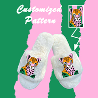 En gros 2025 Hiver Mode Un Mot Tie Dye Or Argent Estampage Pantoufles Personnalisé Maison Femmes Fourrure Maison Chat Pantoufles