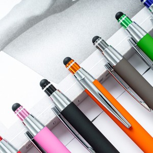Prix promotionnel de nombreuses couleurs à bas prix stylet en métal à usage de bureau stylo tactile stylos à bille avec logo personnalisé - Product Image 2