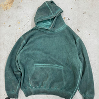 Veste à Capuche Zippée Unisexe Personnalisable en Molleton French Terry, Effet Délavé Singe et Vieilli, Coupe Ample, Plein Zip