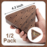 Boîte de rangement pour jeu de triangle en bois de noyer |   Jeu de société triangulaire portable, casse-tête pour les voyages et les fêtes de Noël