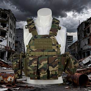 سترة تكتيكية للتدريب الخارجي قابلة للتعديل، سترة حاملة للوحات التكتيكية بنمط التمويه الغابي للصيد - Product Image 4