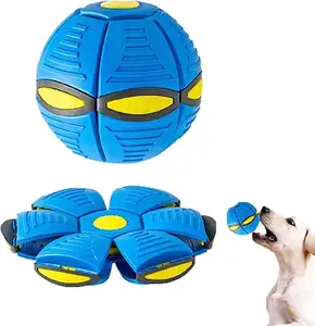 Dog Flying Saucer Ball -Pet Magic Ball Portable Small Dog Interactive Herding Decompression Toy Balls