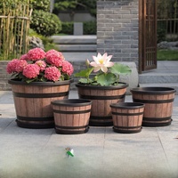 Pot de fleurs hydroponique en résine avec trou de drainage, durable et de style classique traditionnel