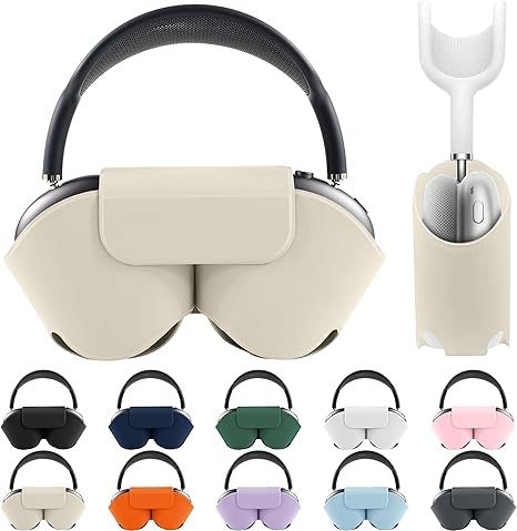 Protective Case Cover for Apple AirPods Max Soft PU Leather Carrying Travel Case with Sleep Mode
