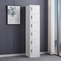 Armoire de rangement métallique à 6 portes pour vestiaire de bureau ou d'école KD