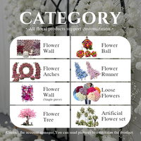 Set Bunga Artifisial Mawar Putih, Peony, Baby Breath untuk Dekorasi Sudut, Rangkaian Bunga Lantai, dan Latar Belakang Pernikahan