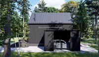 Maison préfabriquée en acier à 2 étages Villa préfabriquée noire rustique 3 chambres à coucher Salle de bain Duplex imperméable Triangle Cabine Casa Con Bano