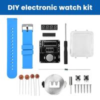 Kit de montre électronique LED DIY, accessoires d'horloge à tube numérique, assemblage de soudure, montre électronique en silicone