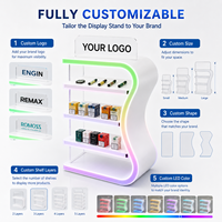 Présentoir en acrylique pour cigarettes, vitrine de magasin de tabac, présentoir LED pour commerce de détail, présentoir sur mesure de forme spéciale