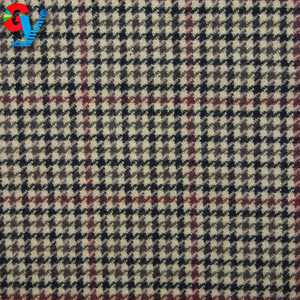 Plaid <strong>Brown</strong> Color Houndstooth <strong>Wool</strong> Blended Woven Fabric - Product Image 3