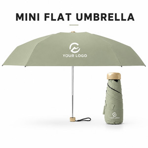 Paraguas Plegable Mini con Logotipo Personalizado, Ultraligero, Protección UV, Portátil, de Viaje, de Bolsillo, para Sol y Lluvia - Product Image 1