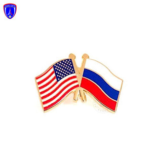 Épingles à drapeau croisé Russie-Ukraine, badge en laiton estampé, émail dur, avec fermoir papillon - Product Image 6
