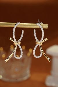 Xinfly <b>Fine</b> Jewelry 18k Real Gold Double Colors Natural Diamonds 0.38CT <b>Stud</b> <b>Earrings</b> - Product Image 4