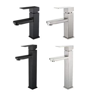 Miscelatore Moderno Touchless Monoforo da Appoggio in Ceramica per Lavabo Quadrato Rubinetto da Bagno Monocomando per Acqua Calda e Fredda - Product Image 6