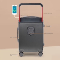 Valise neuve 20 pouces, valise à roulettes ABS, barre de traction large, boîte à mot de passe, porte-gobelet, valise à roulettes durable, urbaine