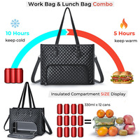 Tas Makan Siang Terisolasi Langsung dari Pabrik, Tas Komputer Kapasitas Besar Berlapis, Tas Jinjing Laptop untuk Wanita dengan Kompartemen Makan Siang