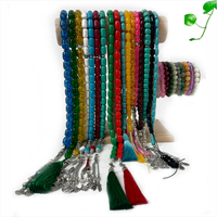 Collier de prière islamique en pierres 8*14mm, 33 perles, chapelet musulman, Tasbih, Tesbih, accessoires arabes